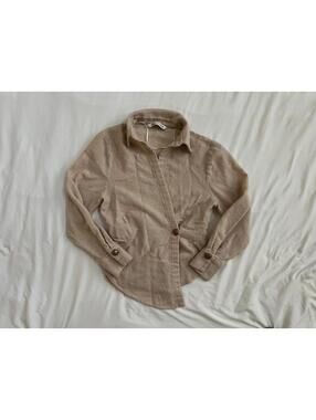 ZARA women’s size small tan wool blend crossover top